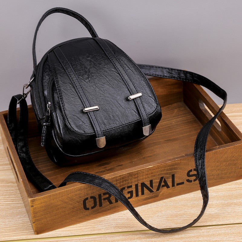 Mini Dome Top Handle Crossbody Bag - Black