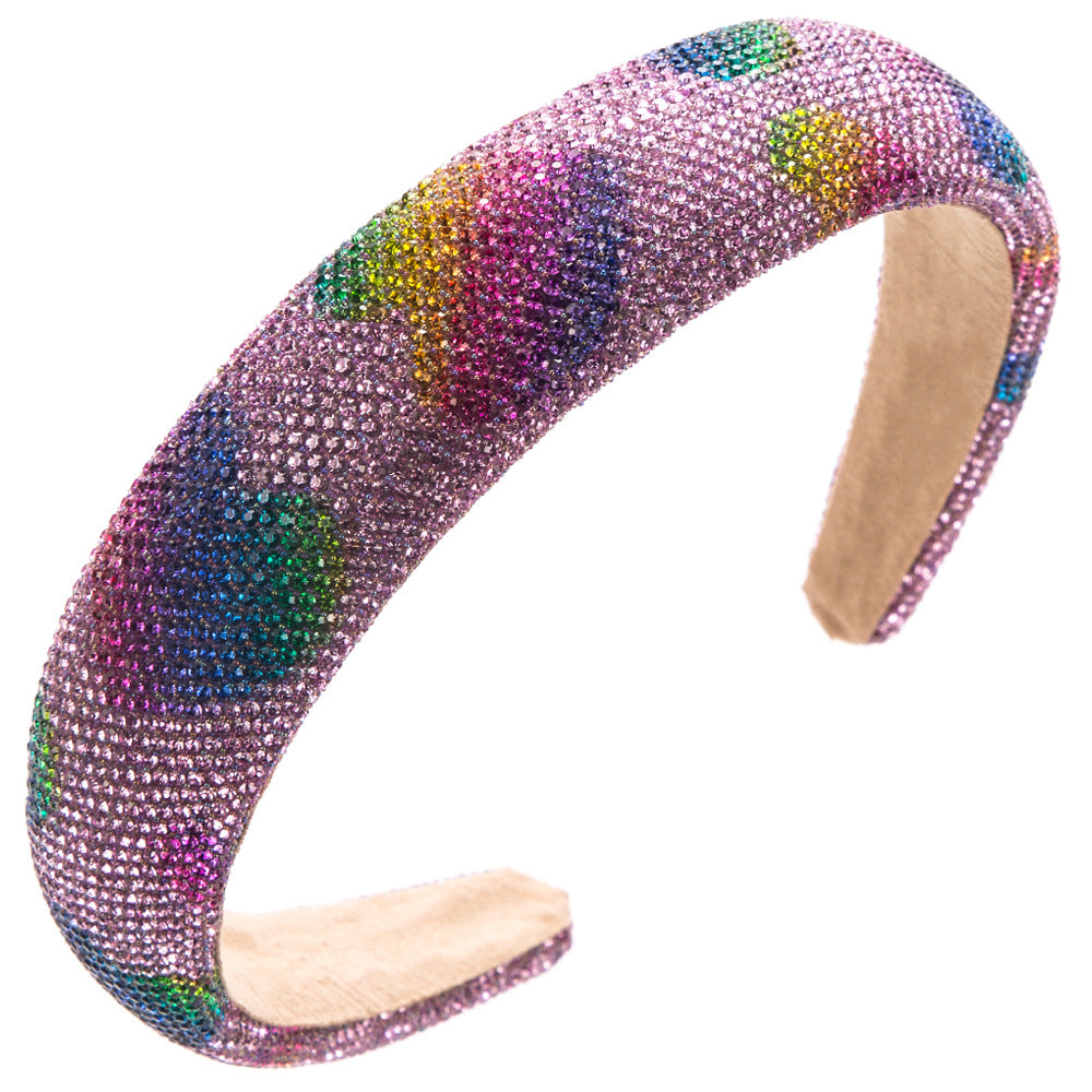 Rhinestone Heart Sparkle Padded Headband - Prainbow
