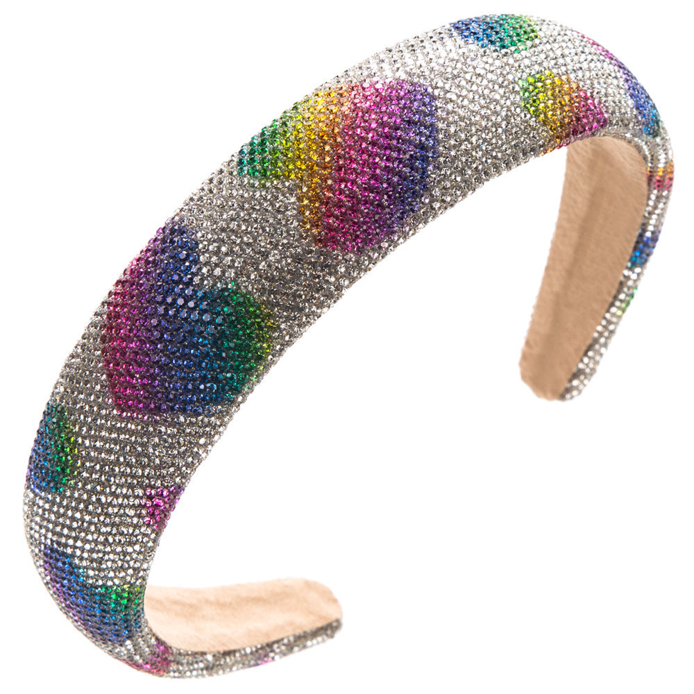 Rhinestone Heart Sparkle Padded Headband - Wrainbow