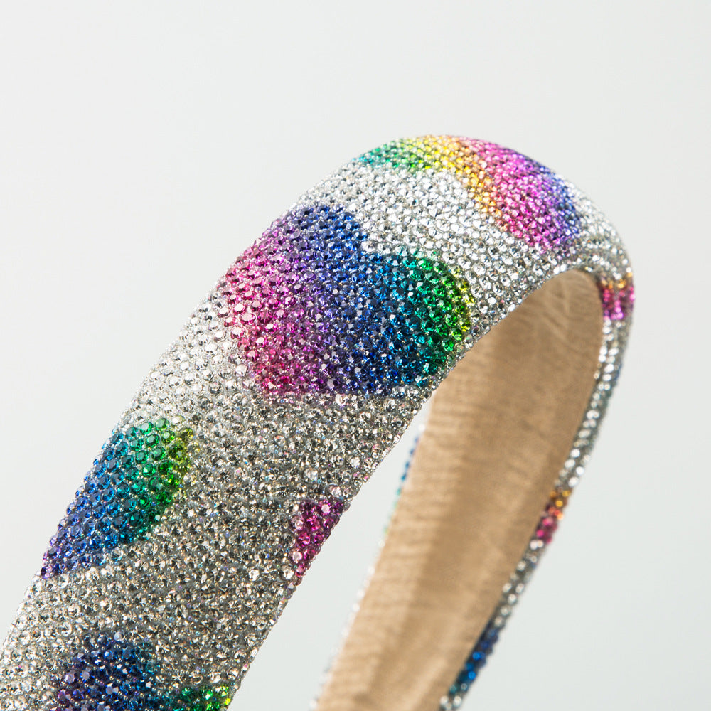 Rhinestone Heart Sparkle Padded Headband - view 2