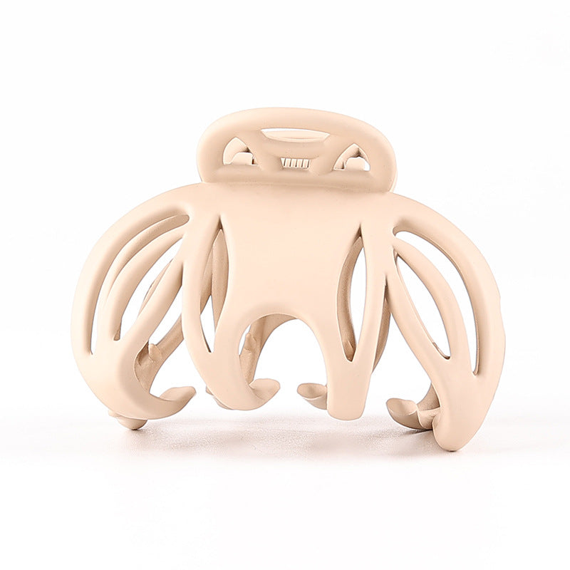 Matte Openwork Pumpkin Hair Claw Clip - Beige