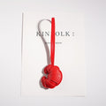 Croissant Vegan Leather Bag Charm Keychain - Red
