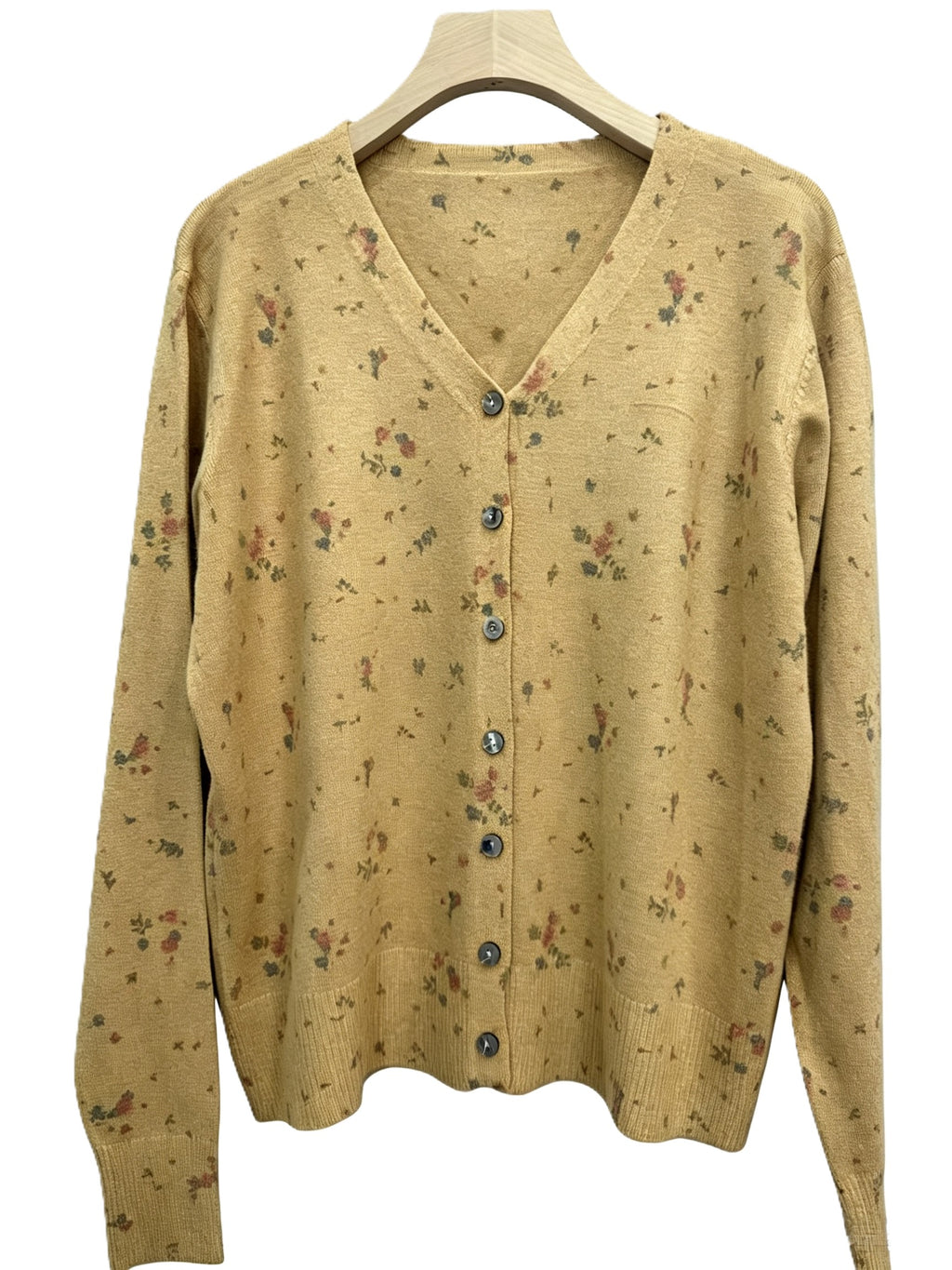 Ditsy Floral Button Front Knit Cardigan - Ginger