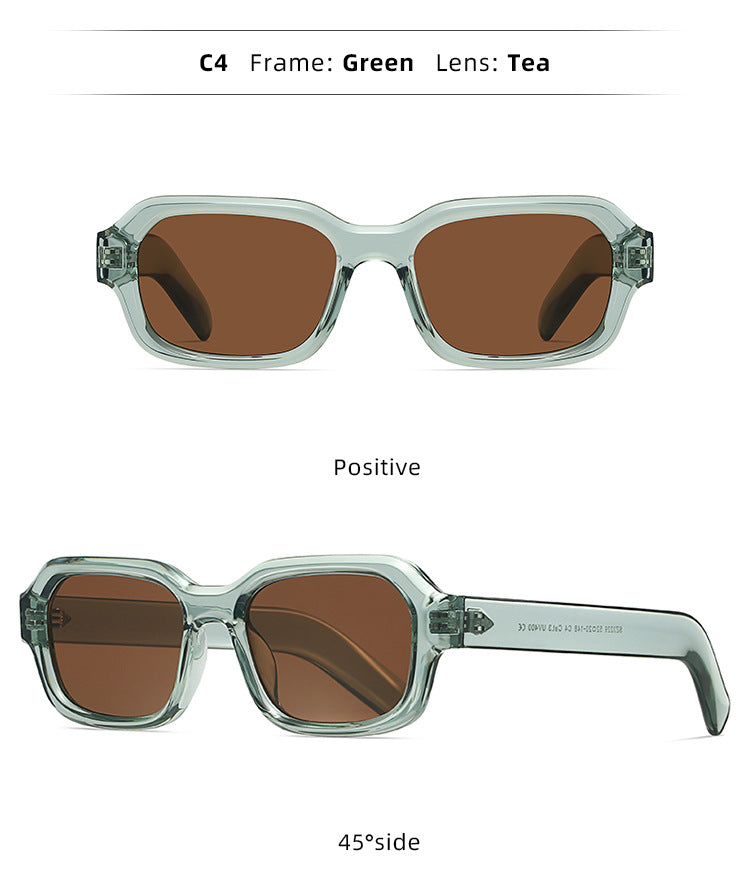Thick-Frame Retro Square Colour-Block Sunglasses - view 5