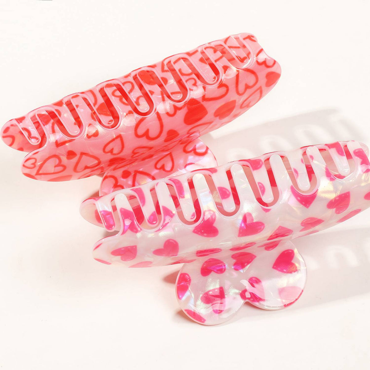 Glossy Heart Print Claw Clip Set - view 5