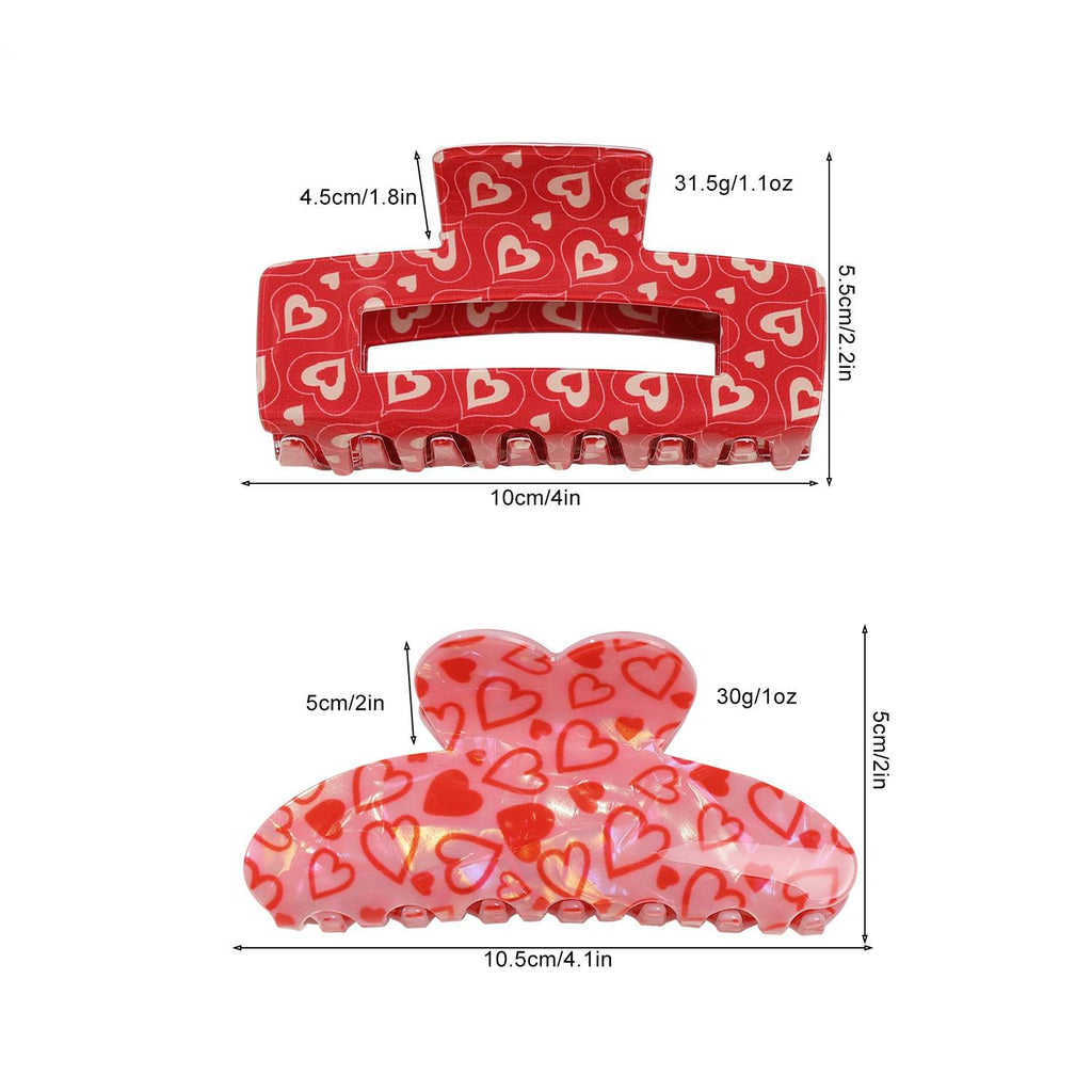 Glossy Heart Print Claw Clip Set - view 6