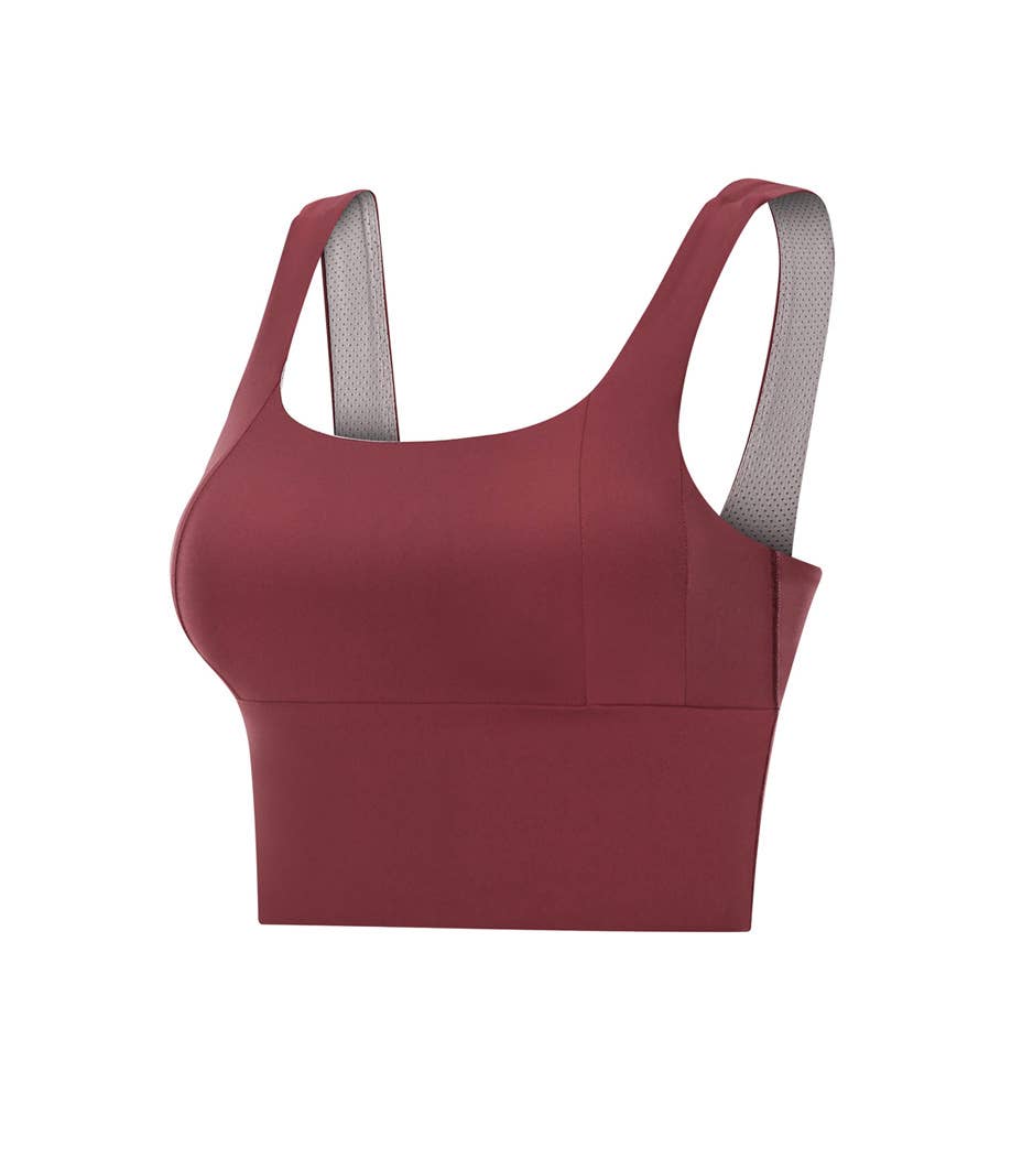 Square Neck Longline Sports Crop Top