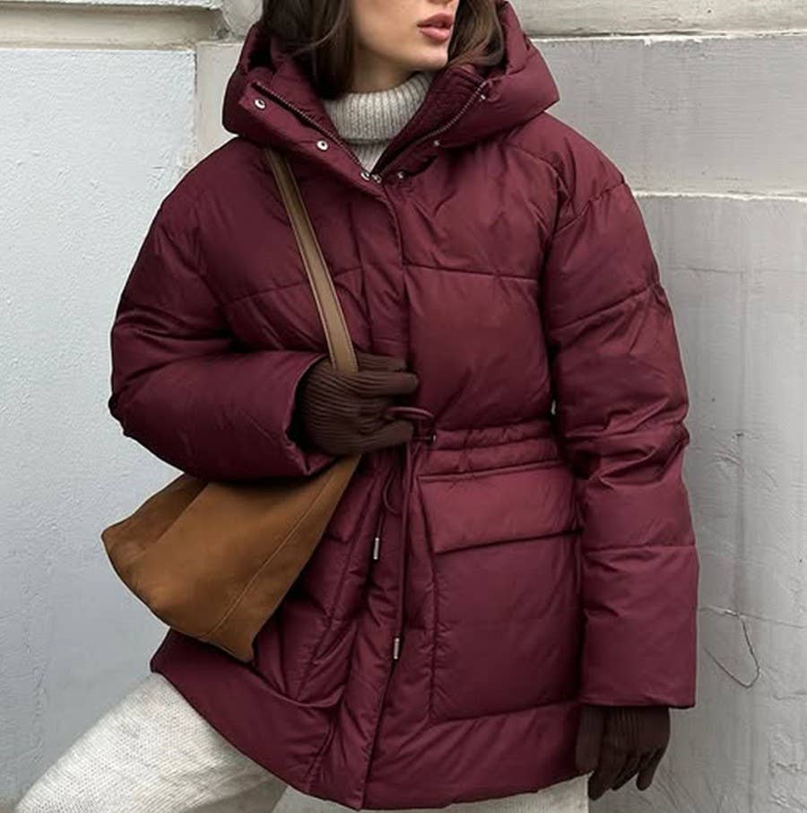 Hooded Patch Pocket Padded Puffer Jacket