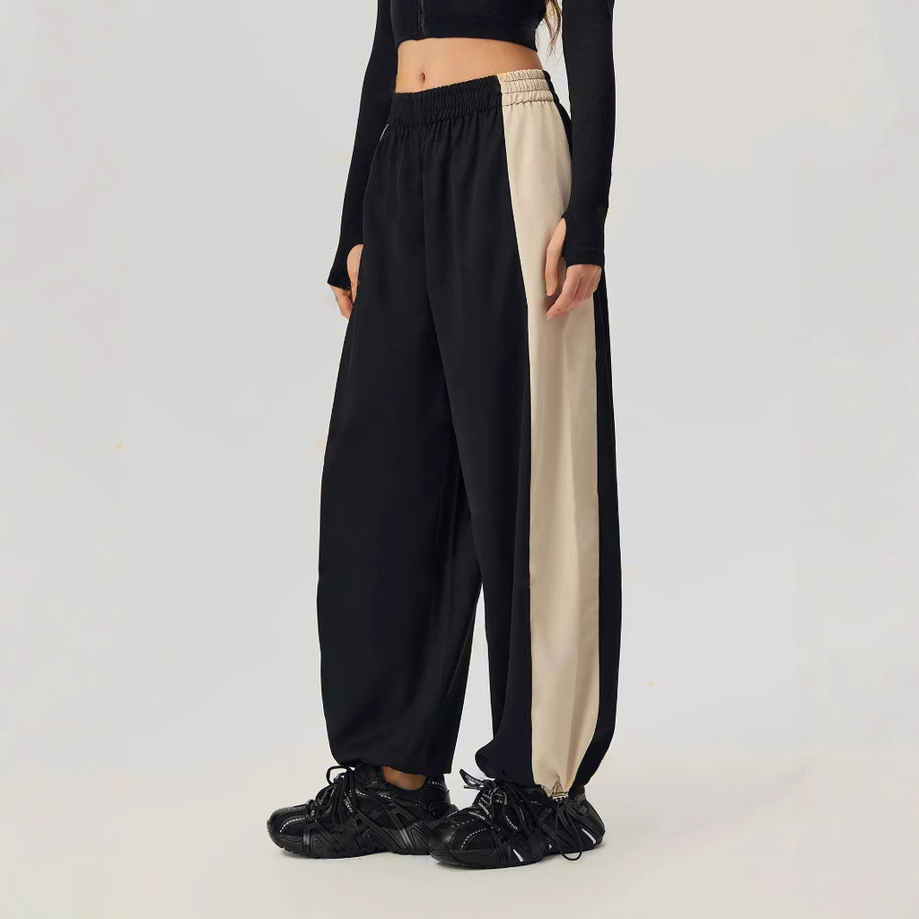 Contrast Side Stripe Wide Leg Trousers