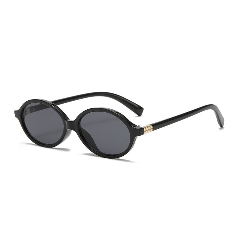 Retro Oval Frame Tinted Sunglasses - NO01