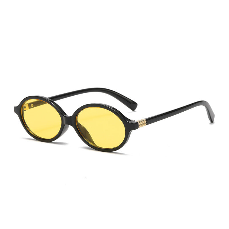 Retro Oval Frame Tinted Sunglasses - NO02