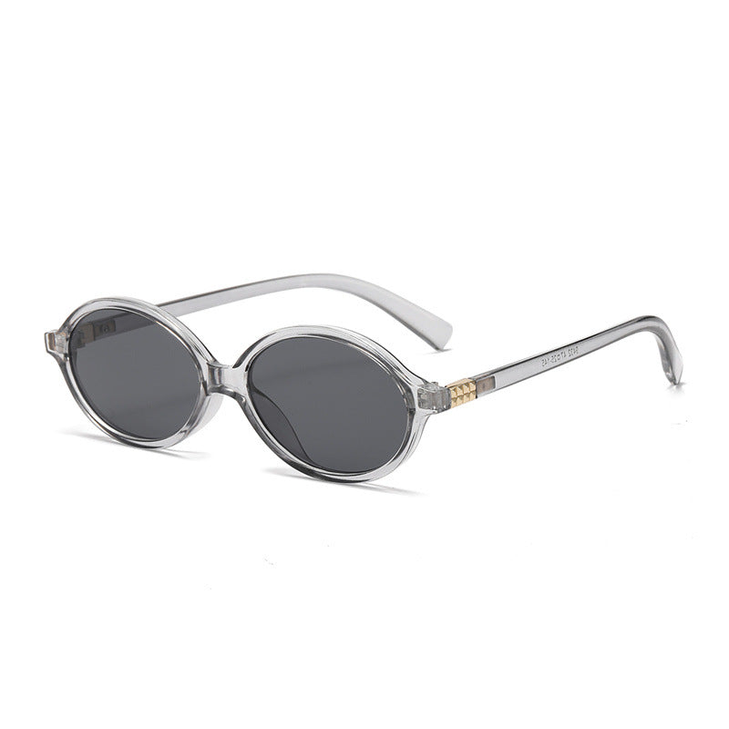 Retro Oval Frame Tinted Sunglasses - NO03