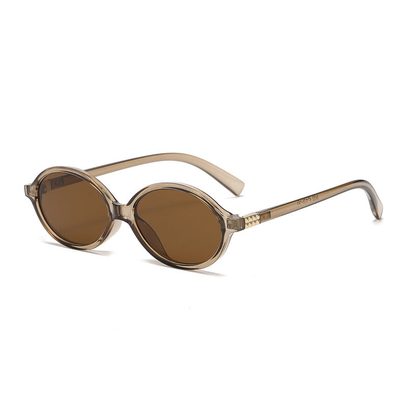 Retro Oval Frame Tinted Sunglasses - NO04
