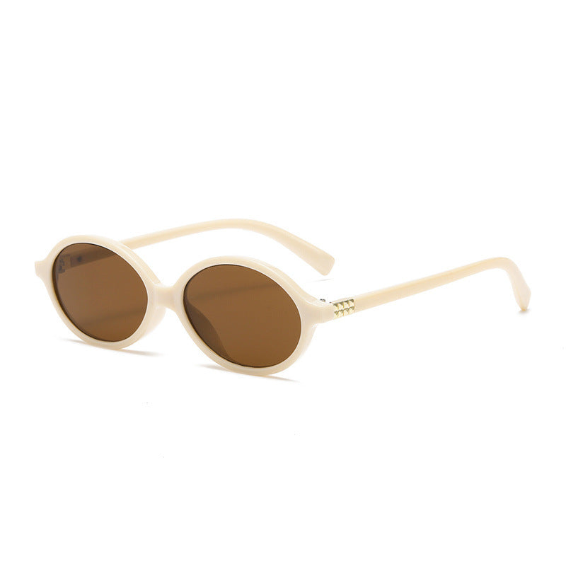 Retro Oval Frame Tinted Sunglasses - NO05