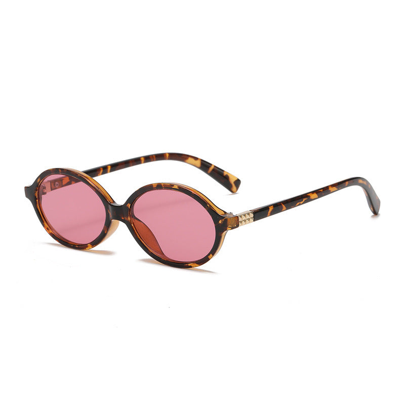 Retro Oval Frame Tinted Sunglasses - NO06