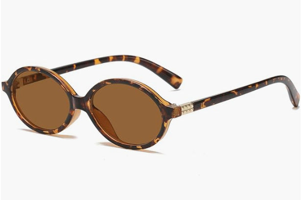 Retro Oval Frame Tinted Sunglasses - NO13