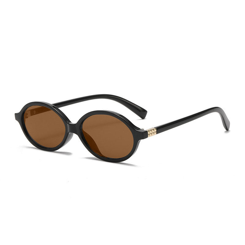 Retro Oval Frame Tinted Sunglasses - NO15