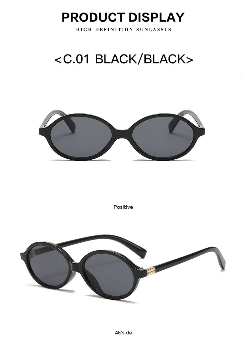 Retro Oval Frame Tinted Sunglasses