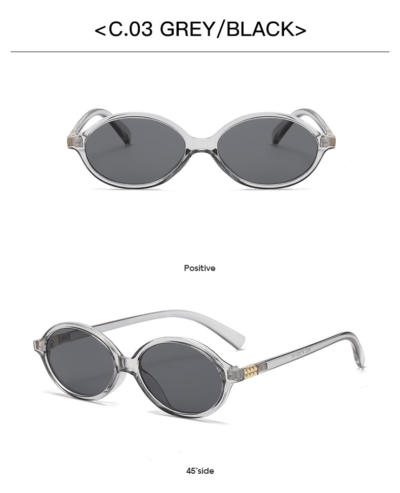 Retro Oval Frame Tinted Sunglasses - view 3