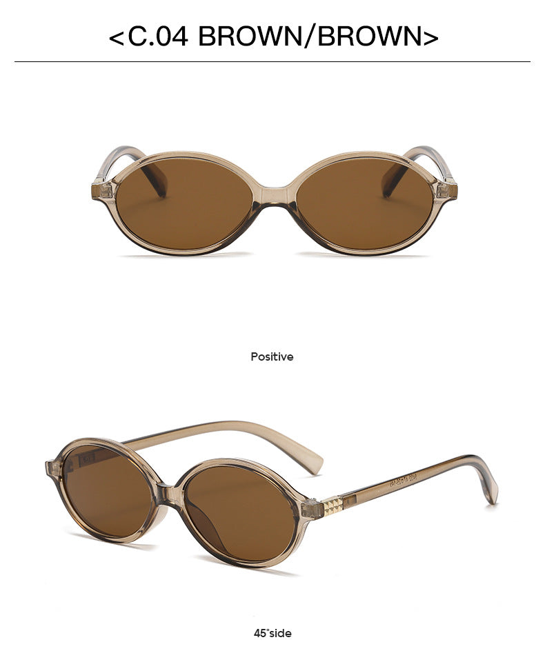 Retro Oval Frame Tinted Sunglasses - view 4