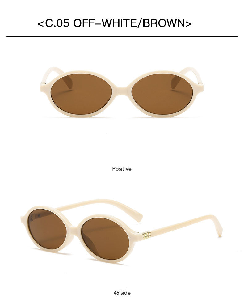 Retro Oval Frame Tinted Sunglasses - view 6