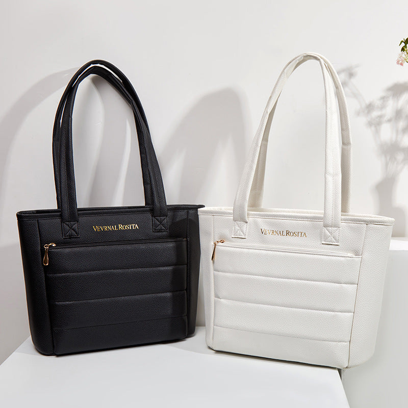 Quilted Panel Large Capacity Tote Bag - view 4