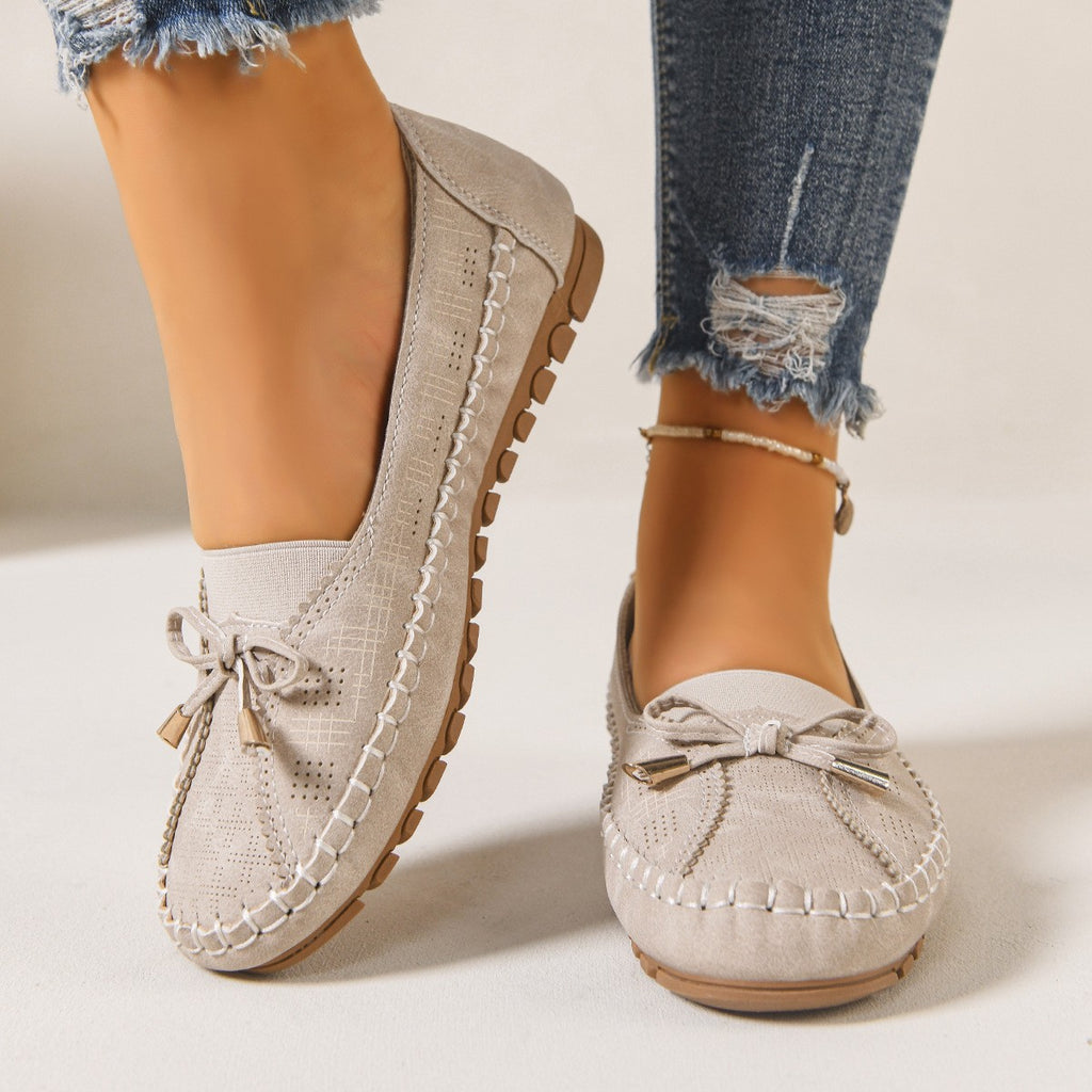 Soft Sole Slip-On Moccasin Loafers - Off White