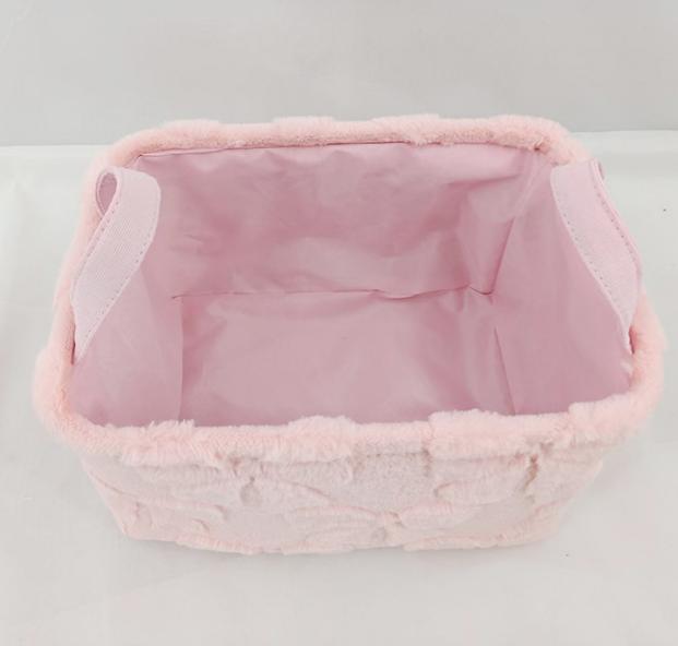 Fluffy Bow Storage Tote With Handles - Pink - 3