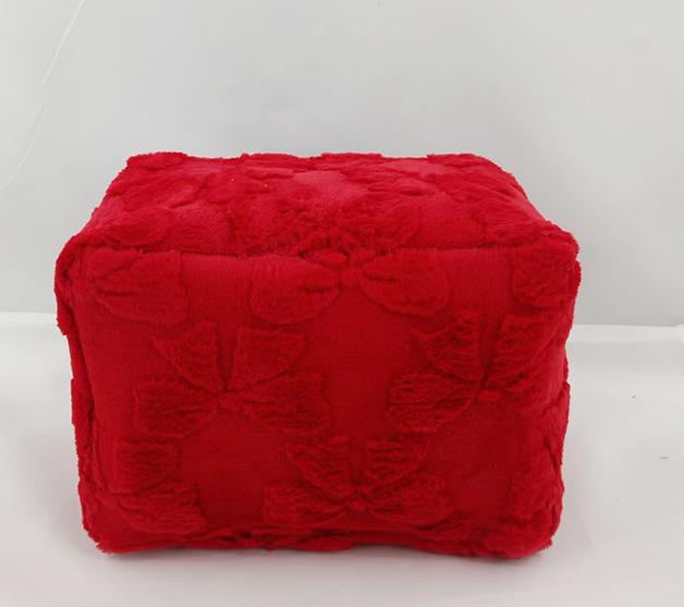Fluffy Bow Storage Tote With Handles - Red - 3