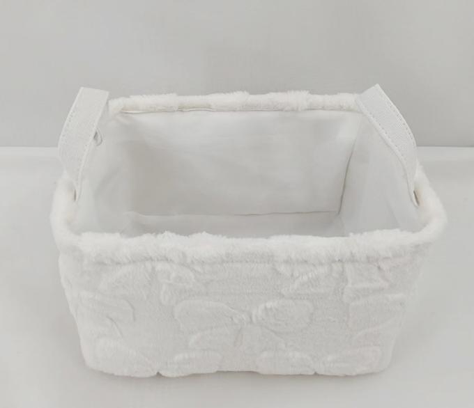 Fluffy Bow Storage Tote With Handles - White - 3