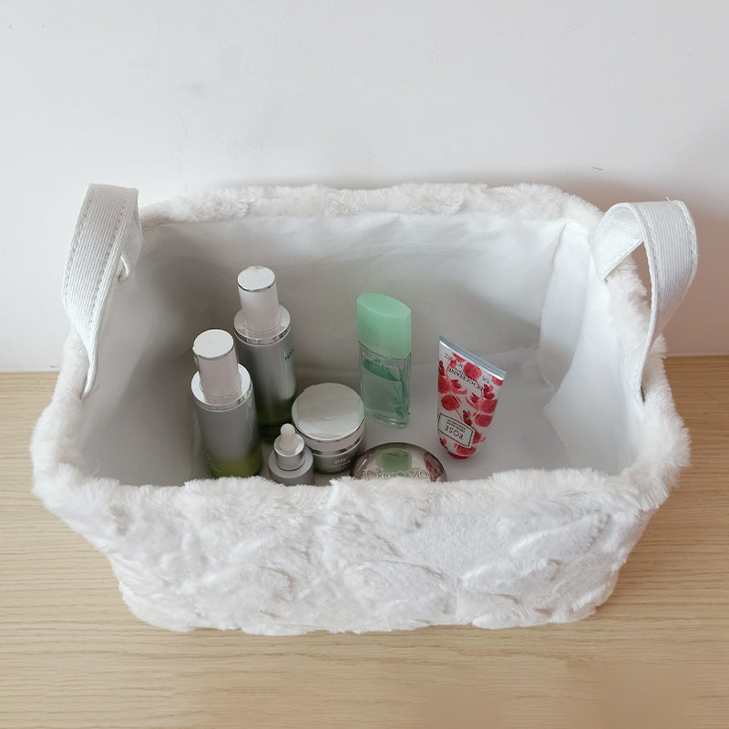Fluffy Bow Storage Tote With Handles - White - 4