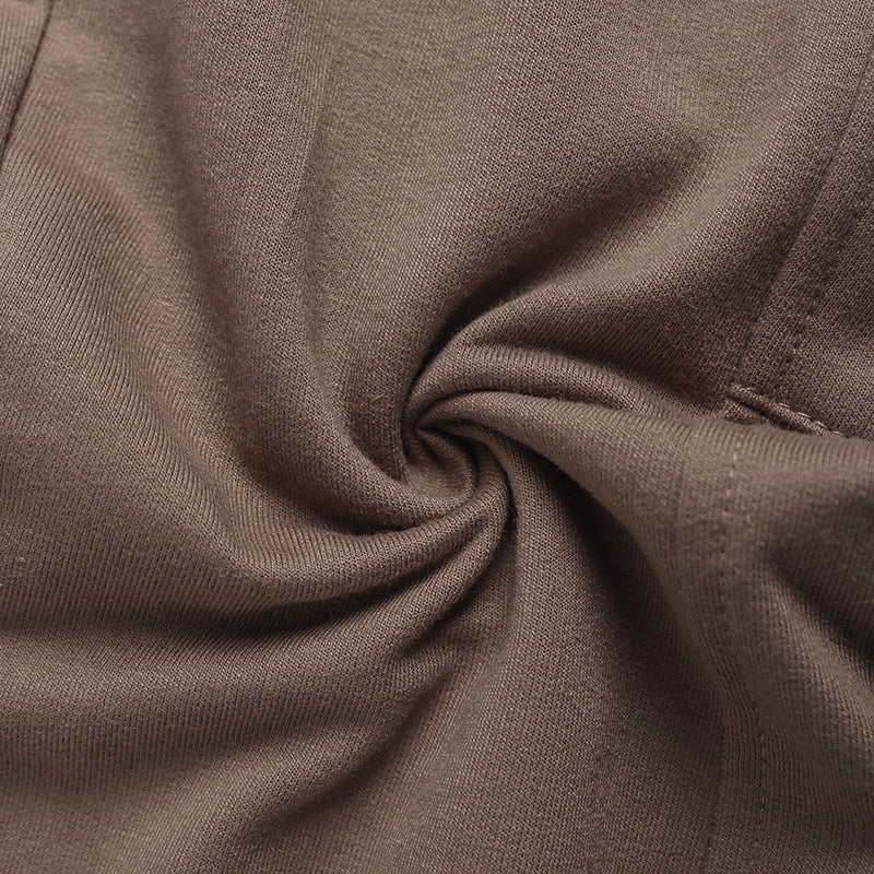 Drawstring Elastic Cuff Pocket Joggers - Brown - 6