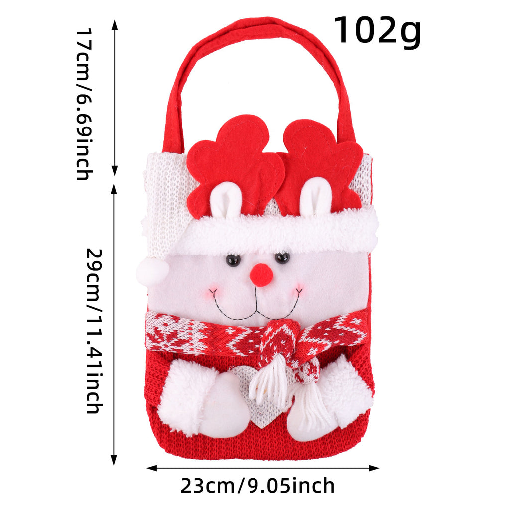 Santa Snowman Reindeer Holiday Treat Tote Bags - Deer