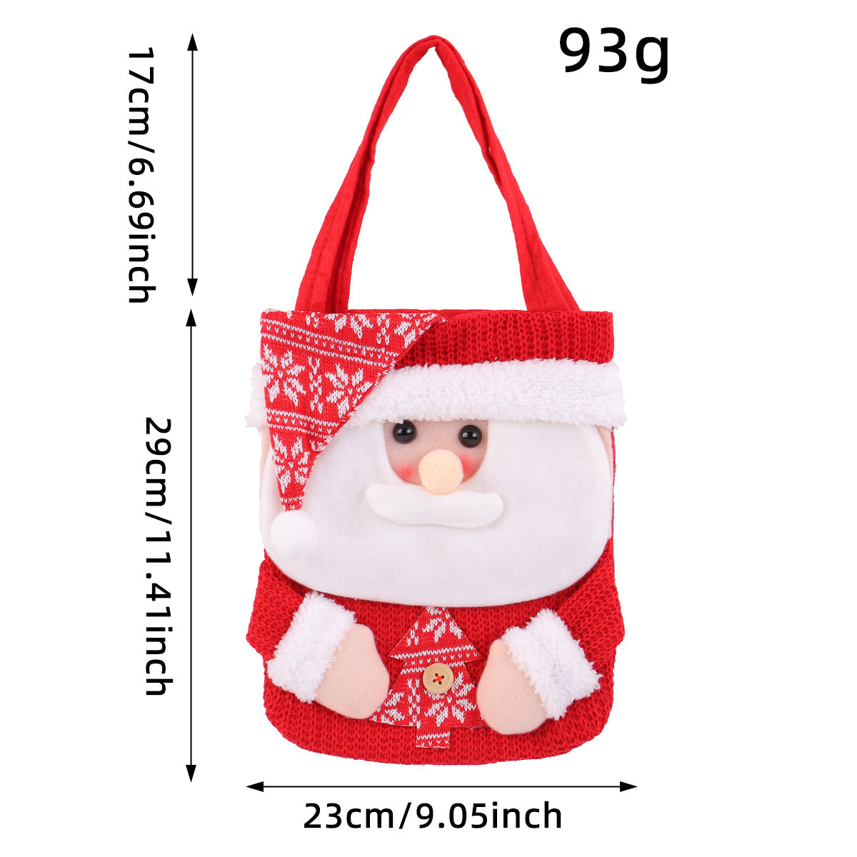 Santa Snowman Reindeer Holiday Treat Tote Bags - Santa