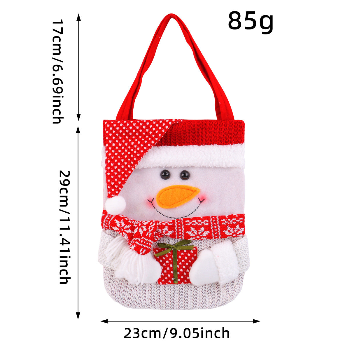 Santa Snowman Reindeer Holiday Treat Tote Bags - Snowman