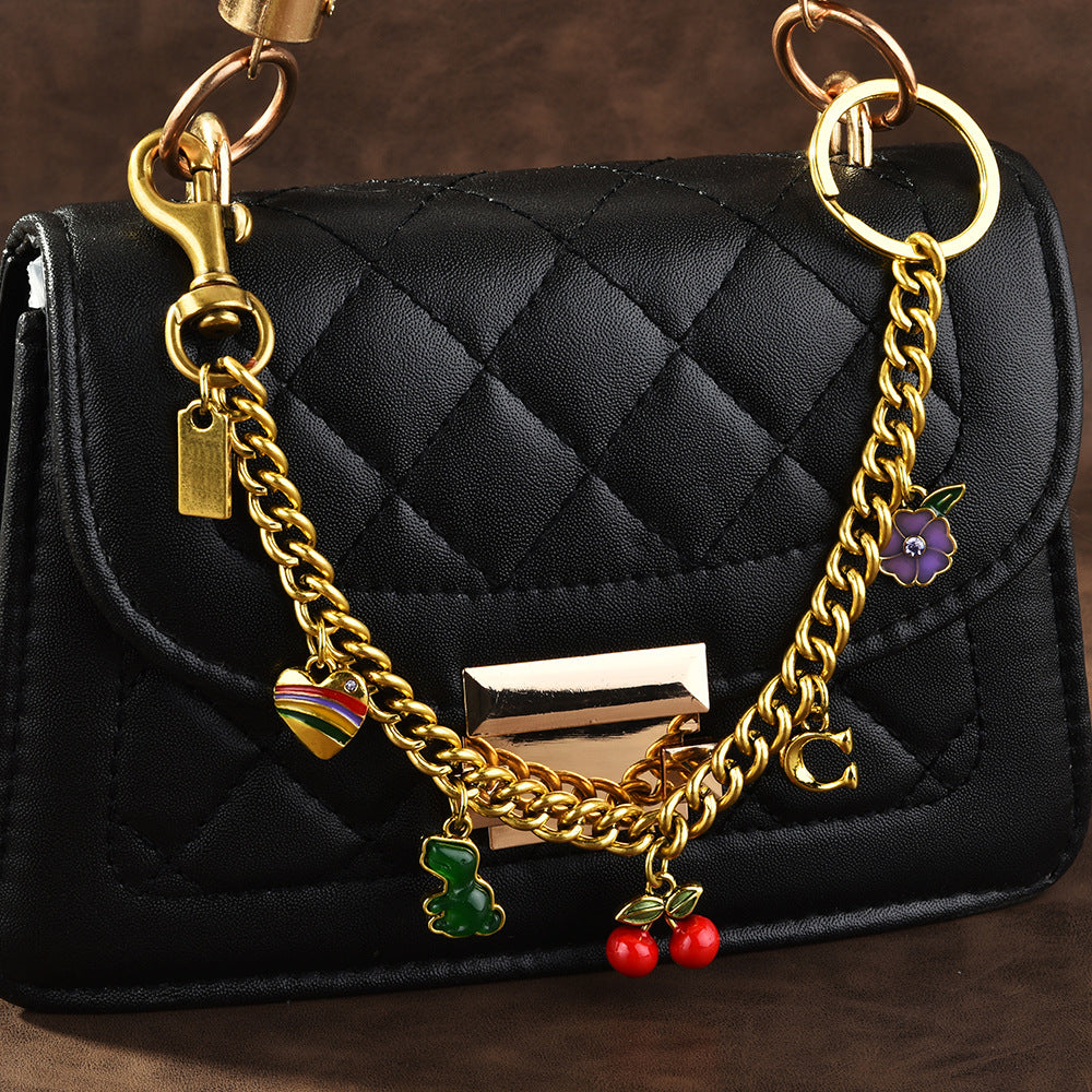 Fruit Charm Link Chain Bag Keychain - Cherry