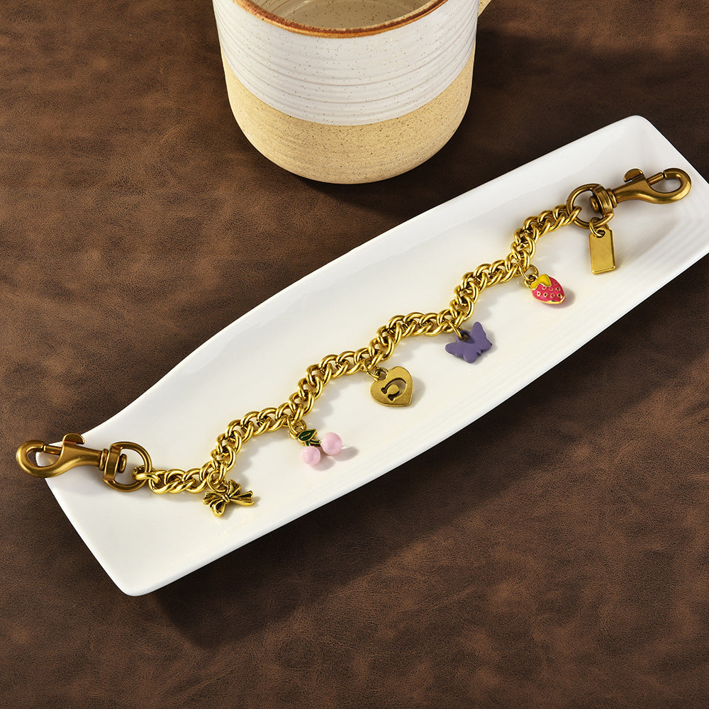 Fruit Charm Link Chain Bag Keychain - view 3
