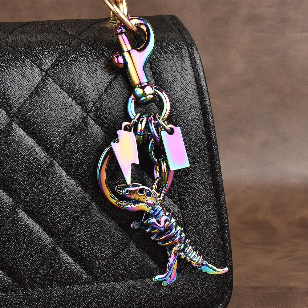 Metal Dinosaur Bag Charm Keychain - Color_1