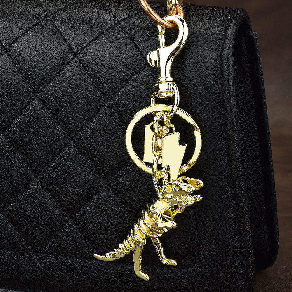 Metal Dinosaur Bag Charm Keychain - Color_2