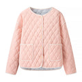 Diamond Quilted Contrast Trim Jacket - Pink