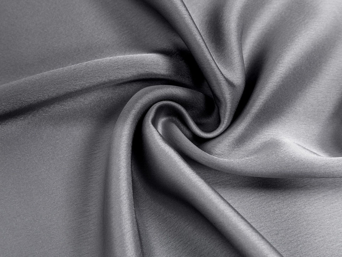 Bias Cut Satin Drawstring Maxi Skirt - grey - 4