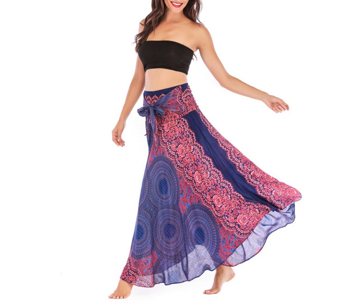 Boho Mandala Two Way Maxi Skirt