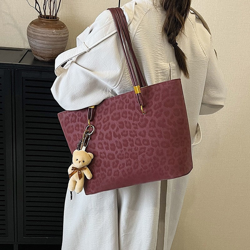 Embossed Leopard Print Tote Bag