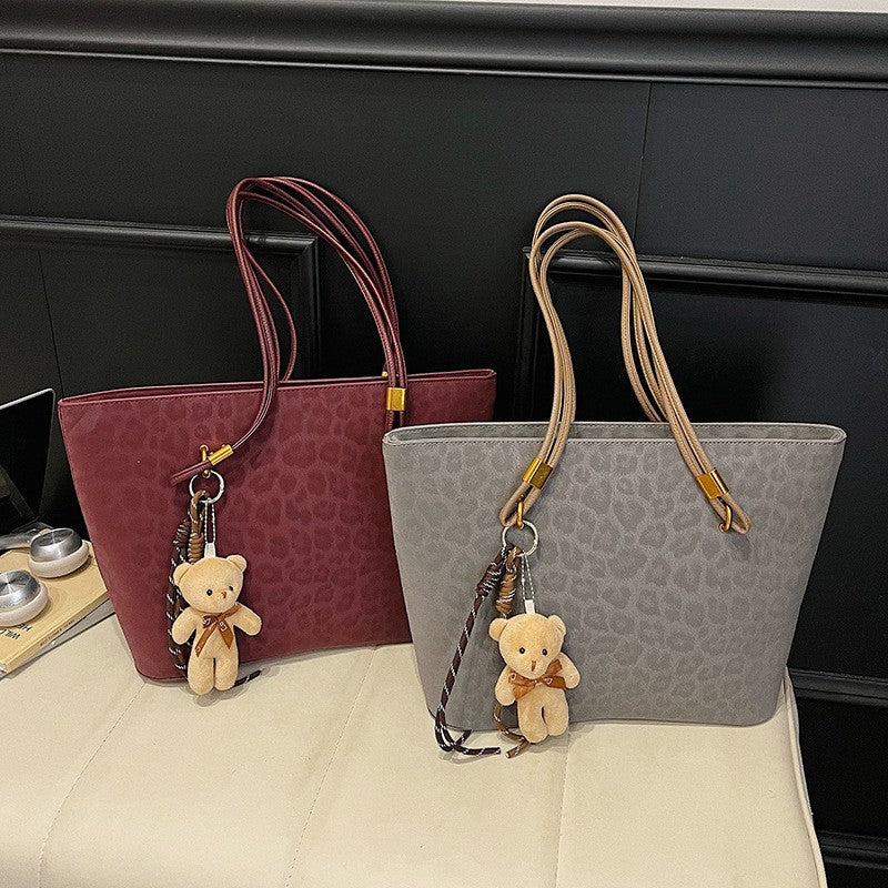 Embossed Leopard Print Tote Bag