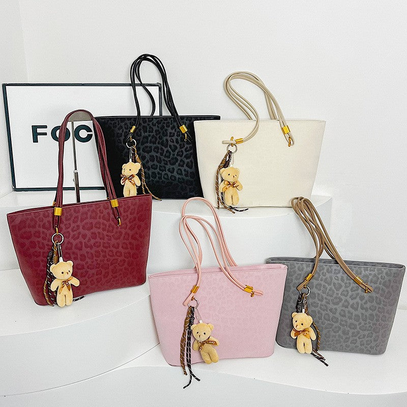 Embossed Leopard Print Tote Bag