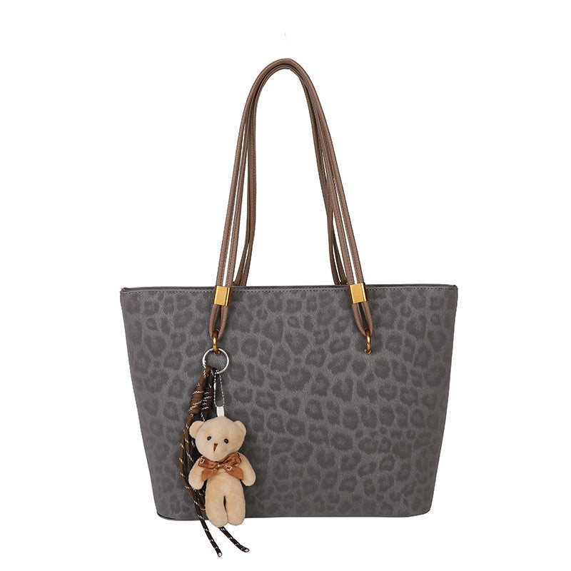 Embossed Leopard Print Tote Bag