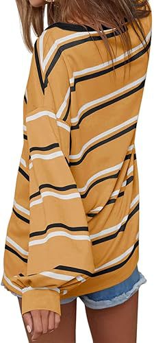 Colour Block Striped Oversized Long Sleeve Top - view 1