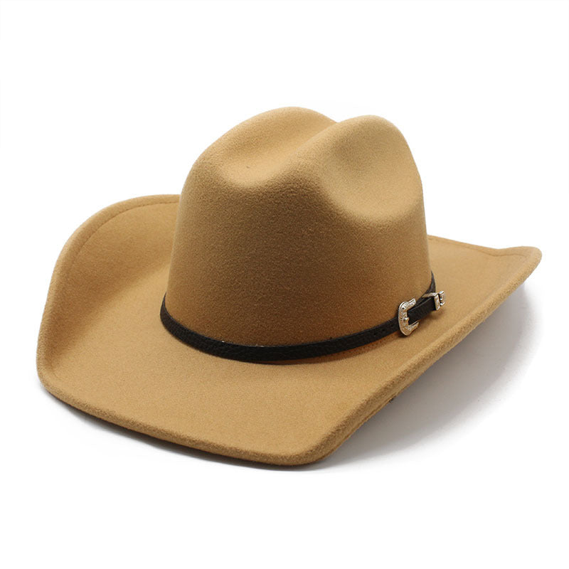 Leather Button Band Cowboy Hat - Camel