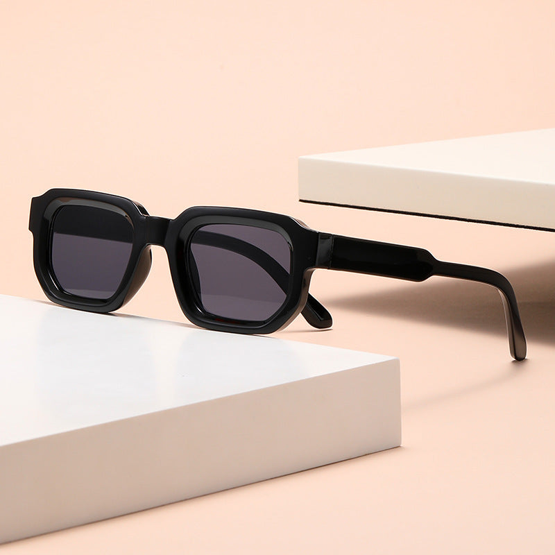 Chunky Rectangle Frame Retro Sunglasses - Color_01