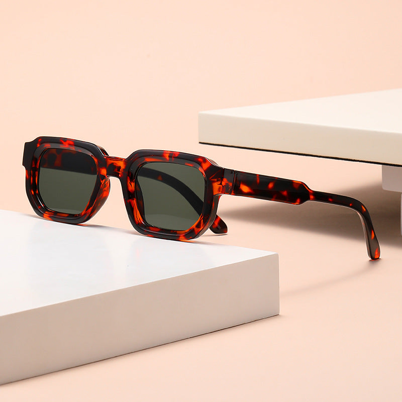 Chunky Rectangle Frame Retro Sunglasses - Color_03